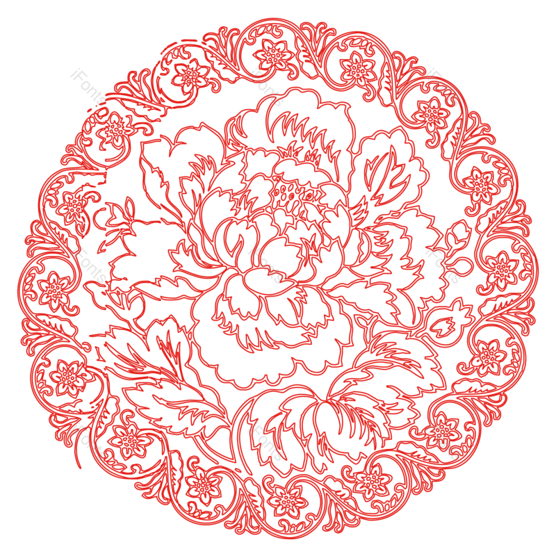 花纹图片,图案元素,牡丹PNG,牡丹花免抠素材